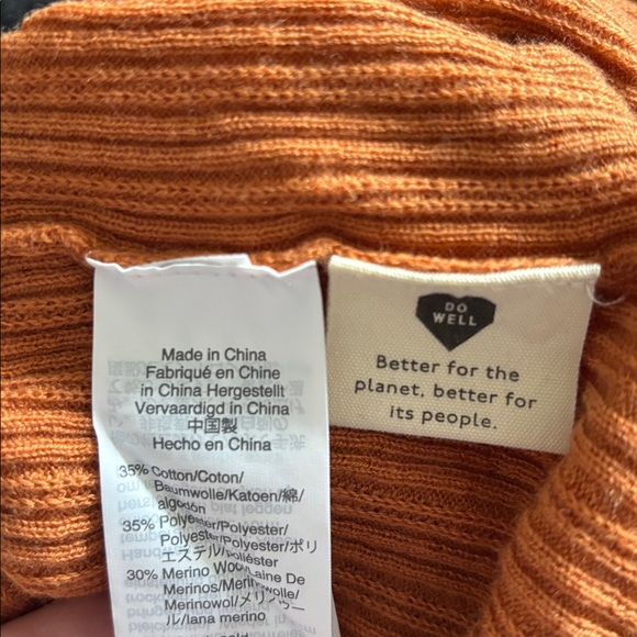 Madewell lightweight burnt orange Button-Up Cardigan XXS pointelle ribbed - Picture 9 of 9